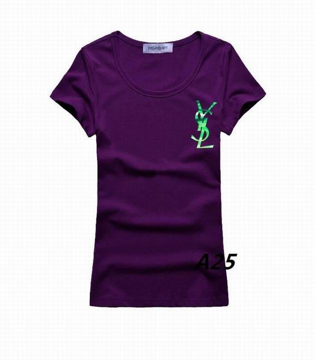YSL short round collar T woman S-XL-053